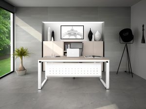 Escritorio ejecutivo SQ White con pantalla