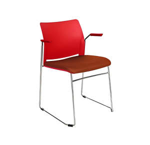 Silla de Visita Asiento Tapizado con Brazos